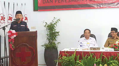 Ketua PMI Kab. Jember Drs.Achmad Sudiyono saat pembukaan Musyawarah Kerja (Musker) PMI Kab. Jember 2016, Rabu (6/4)
