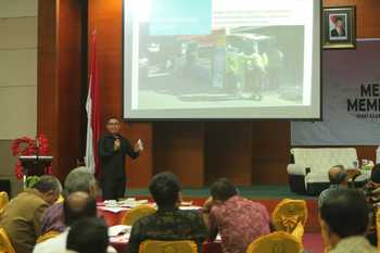 Wali Kota Malang, HM Anton saat menjadi narasumber dalam seminar nasional di Jakarta.