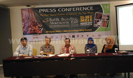 Batik Bordir & Aksesoris Fair 2016 diselenggarakan 11 -15 Mei 2016 di Convention Hall Grand City Surabaya.