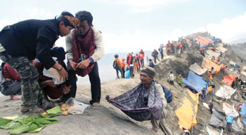 Upacara ritual Yadnya Kasada di Gunung Bromo