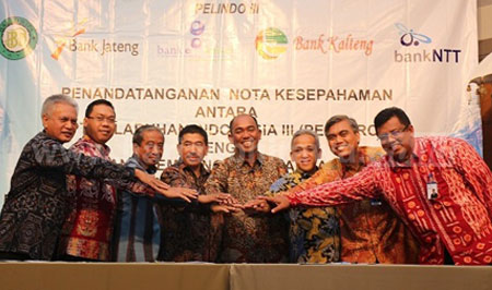 Penandatangan nota kesepahaman (MoU) antara Pelindo III dengan kelima BPD yang berlangsung Senin (22/8) di Denpasar, Bali.