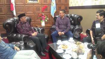 Mendiknas Muhadjir Efendi saat melakukan silaturahmi dengan Wali Kota Malang HM. Anton di Rumah Dinas Walikota Jalan Ijen 2 Kota Malang akhir pekan kemarin.