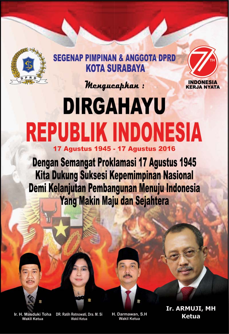 DPRD Surabaya Ucapkan Dirgahayu Kemerdekaan RI ke-71