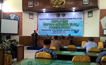 Wakil Wali Kota Malang Sutiadji saat memberi pengarahan pada Rakornas KAHMI Jatim, Sabtu (15/10) kemarin