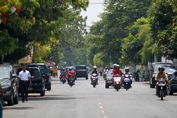 Lokasi jalan Sultan Agung di Kota Pasuruan yang akan digunakan untuk Car Free Day pada 30 Oktober 2016, Senin (24/10). [hilmi husain/bhirawa]