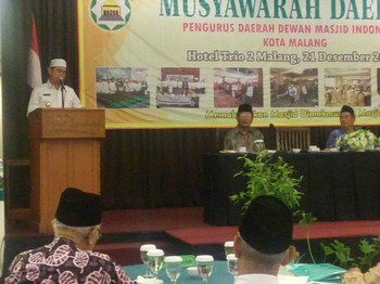 Wali Kota Malang H. Moch Anton saat menghadiri Musda DMI di Hotel Trio II Rabu (21/12) kemarin.