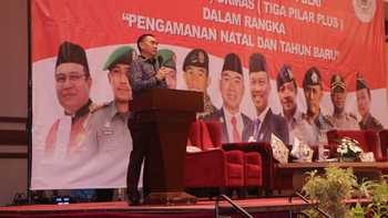 Wali Kota Malang H. Moch. Anton saat memberikan sambutan rakor Forkompimda di Hotel Ijen Suite Rabu [21/12] kemarin.