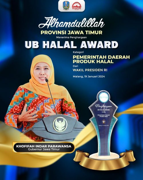 Pemprov Jatim Raih UB Halal Award Gubernur Khofifah Jadi Penguat